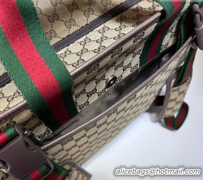 Top Quality Gucci Original GG Canvas Diaper bag 768116 Beige 2024