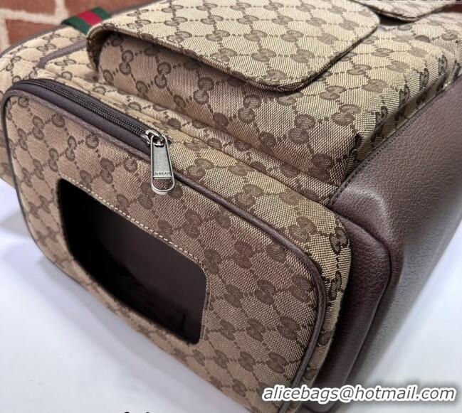 Top Quality Gucci Original GG Canvas Diaper bag 768116 Beige 2024