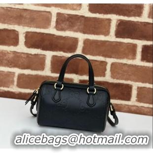 Well Crafted Gucci GG Leather Super Mini Top Handle bag 790130 Black 2024