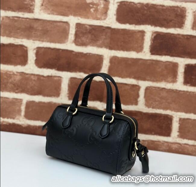 Well Crafted Gucci GG Leather Super Mini Top Handle bag 790130 Black 2024