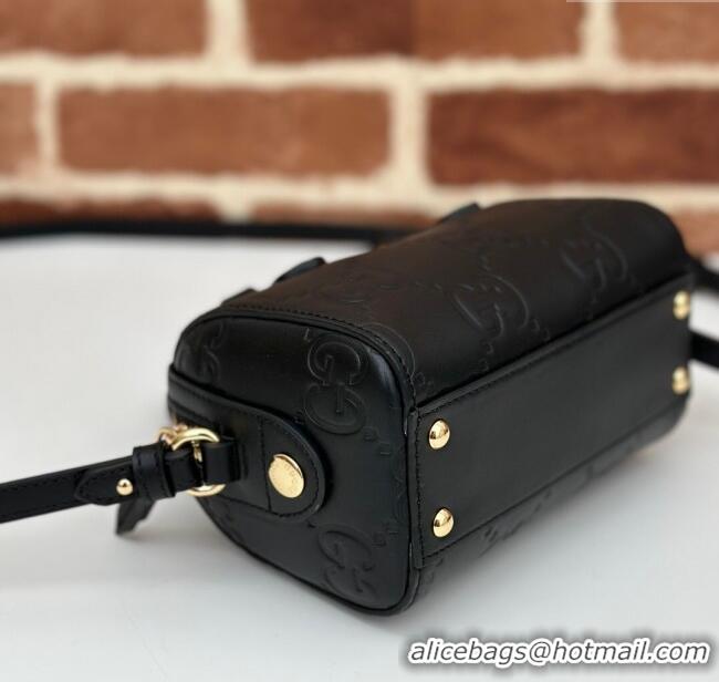 Well Crafted Gucci GG Leather Super Mini Top Handle bag 790130 Black 2024