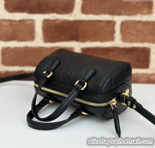 Well Crafted Gucci GG Leather Super Mini Top Handle bag 790130 Black 2024