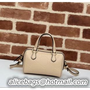 Famous Brand Gucci GG Leather Super Mini Top Handle bag 790130 Beige 2024