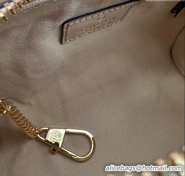Famous Brand Gucci GG Leather Super Mini Top Handle bag 790130 Beige 2024