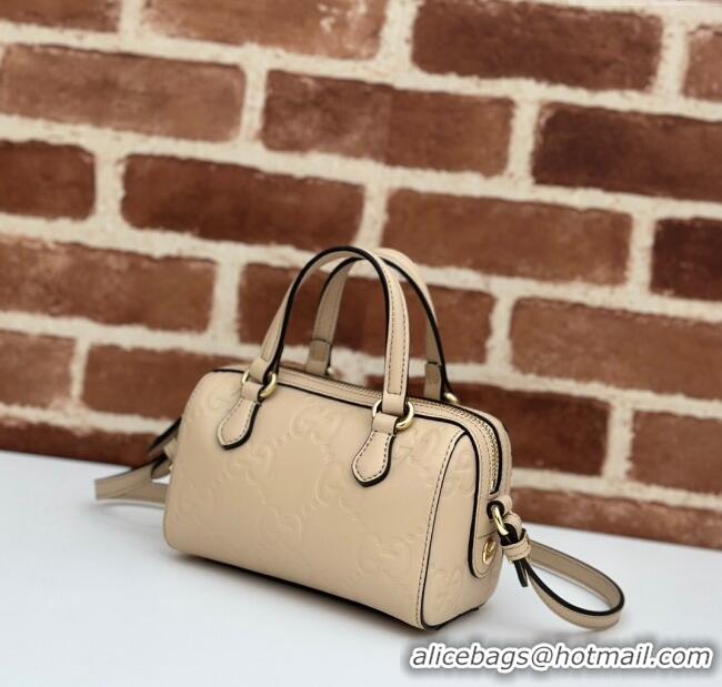 Famous Brand Gucci GG Leather Super Mini Top Handle bag 790130 Beige 2024