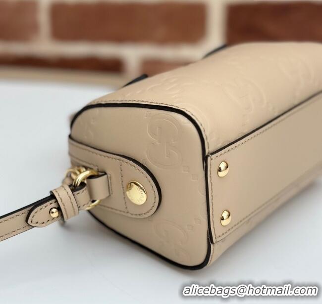 Famous Brand Gucci GG Leather Super Mini Top Handle bag 790130 Beige 2024