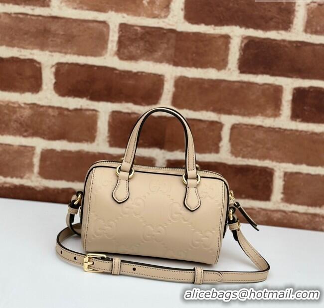 Famous Brand Gucci GG Leather Super Mini Top Handle bag 790130 Beige 2024