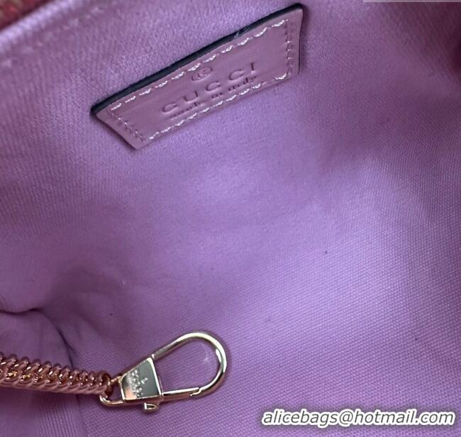 Famous Brand Gucci GG Leather Super Mini Top Handle bag 790130 Light Pink 2024