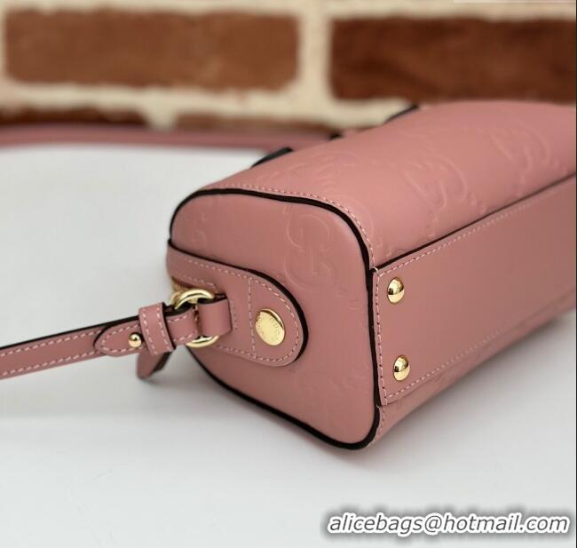 Famous Brand Gucci GG Leather Super Mini Top Handle bag 790130 Light Pink 2024