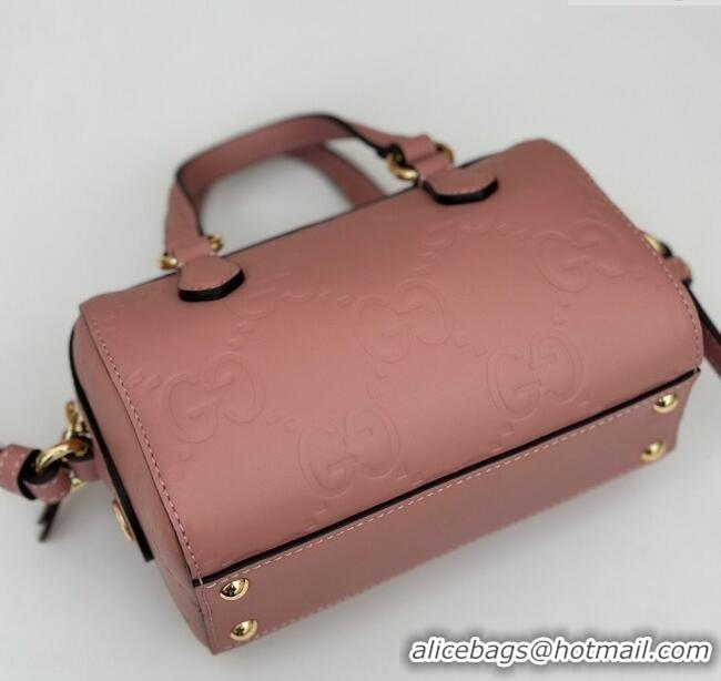 Famous Brand Gucci GG Leather Super Mini Top Handle bag 790130 Light Pink 2024