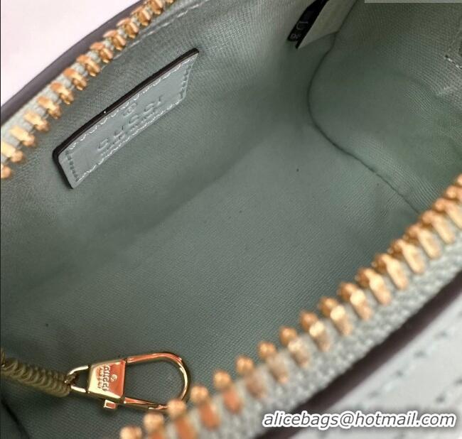 Promotional Gucci GG Leather Super Mini Top Handle bag 790130 Light Green 2024