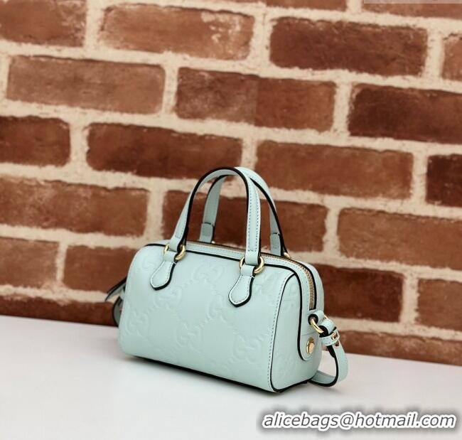 Promotional Gucci GG Leather Super Mini Top Handle bag 790130 Light Green 2024