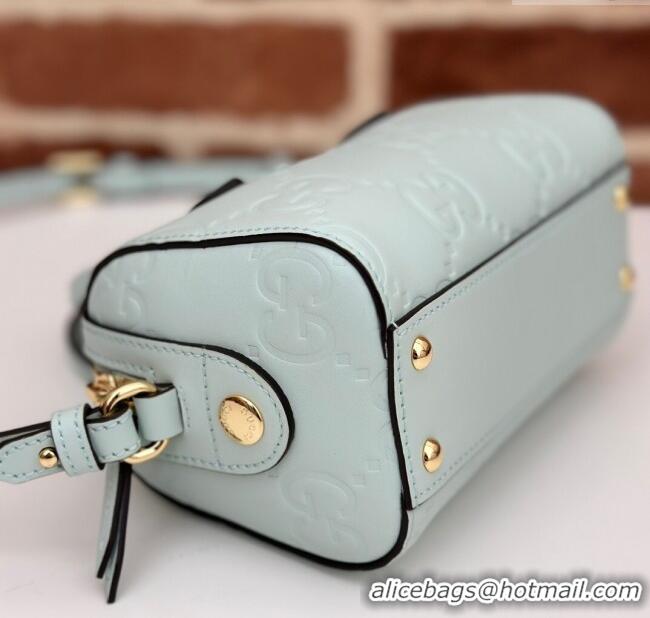 Promotional Gucci GG Leather Super Mini Top Handle bag 790130 Light Green 2024