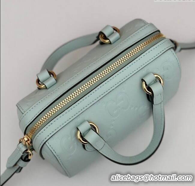 Promotional Gucci GG Leather Super Mini Top Handle bag 790130 Light Green 2024