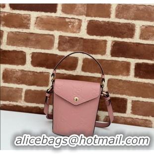 Well Crafted Gucci GG Leather Super Mini Top Handle bag 772795 Light Pink 2024