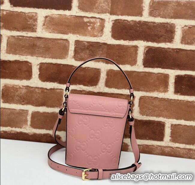 Well Crafted Gucci GG Leather Super Mini Top Handle bag 772795 Light Pink 2024