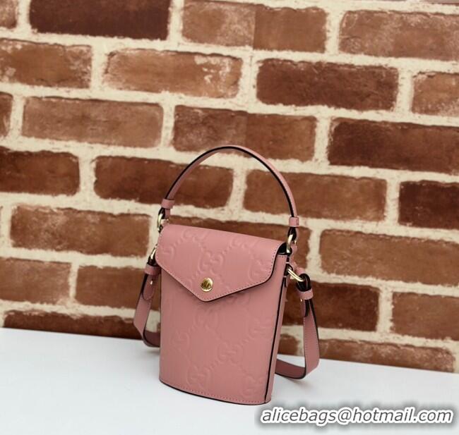 Well Crafted Gucci GG Leather Super Mini Top Handle bag 772795 Light Pink 2024