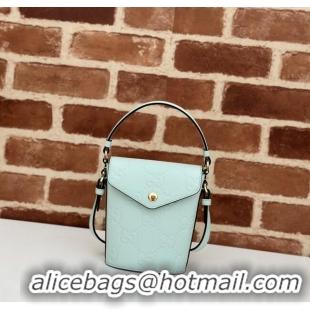 Affordable Price Gucci GG Leather Super Mini Top Handle bag 772795 Light Green 2024