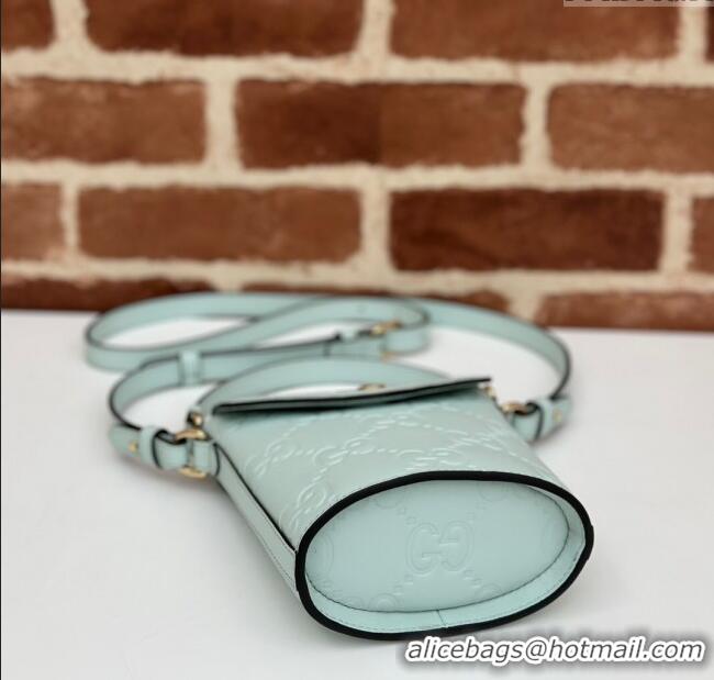 Affordable Price Gucci GG Leather Super Mini Top Handle bag 772795 Light Green 2024