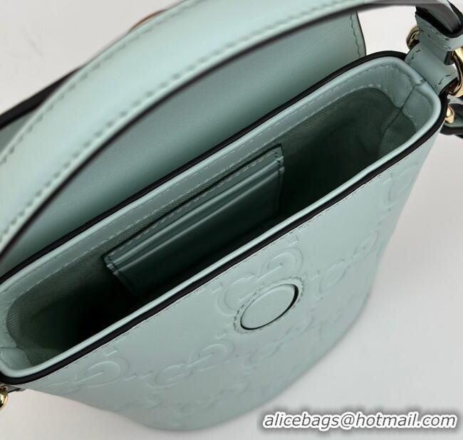 Affordable Price Gucci GG Leather Super Mini Top Handle bag 772795 Light Green 2024