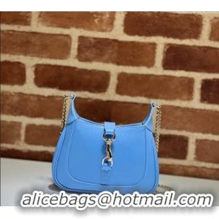 Top Grade Gucci Jackie Notte Mini Bag in Crinkled Patent Leather ‎782889 Light Blue 2024