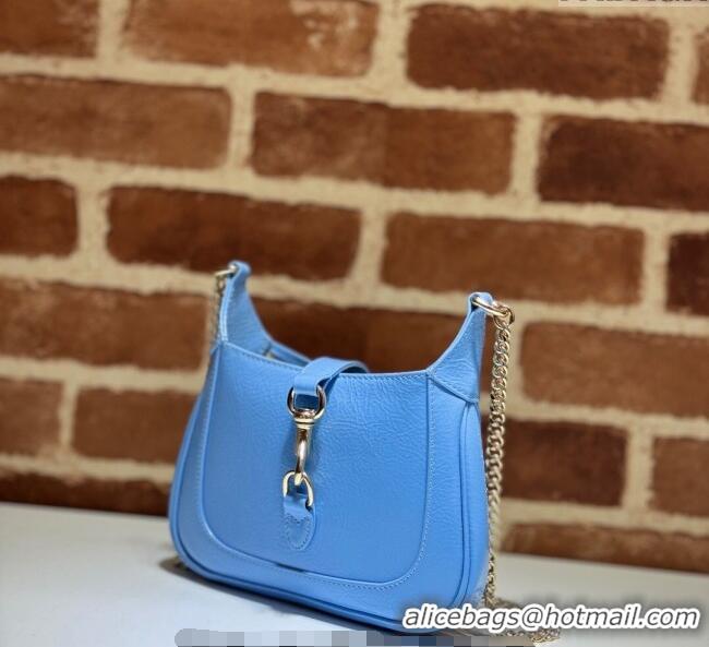 Top Grade Gucci Jackie Notte Mini Bag in Crinkled Patent Leather ‎782889 Light Blue 2024