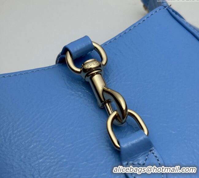 Top Grade Gucci Jackie Notte Mini Bag in Crinkled Patent Leather ‎782889 Light Blue 2024