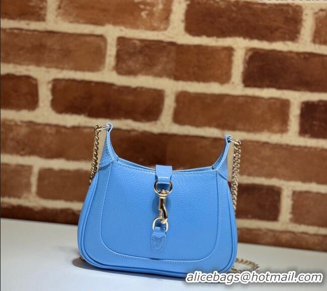 Top Grade Gucci Jackie Notte Mini Bag in Crinkled Patent Leather ‎782889 Light Blue 2024