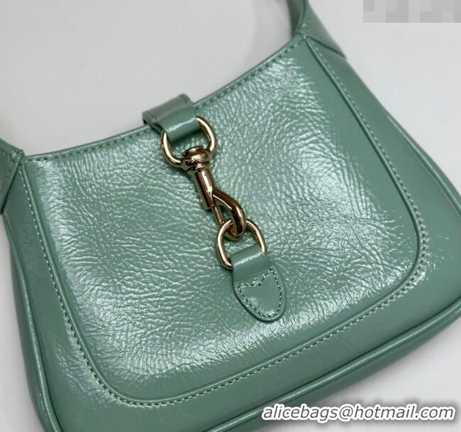 Low Cost Gucci Jackie Notte Mini Bag in Crinkled Patent Leather ‎782889 Light Green 2024