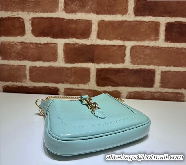 Low Cost Gucci Jackie Notte Mini Bag in Crinkled Patent Leather ‎782889 Light Green 2024