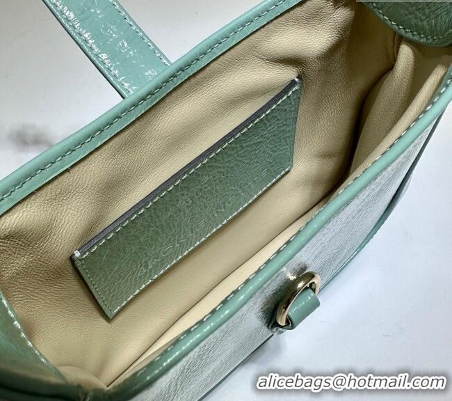 Low Cost Gucci Jackie Notte Mini Bag in Crinkled Patent Leather ‎782889 Light Green 2024