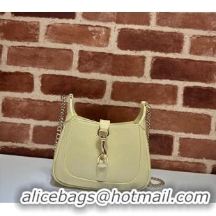 Promotional Gucci Jackie Notte Mini Bag in Crinkled Patent Leather ‎782889 Light Yellow 2024