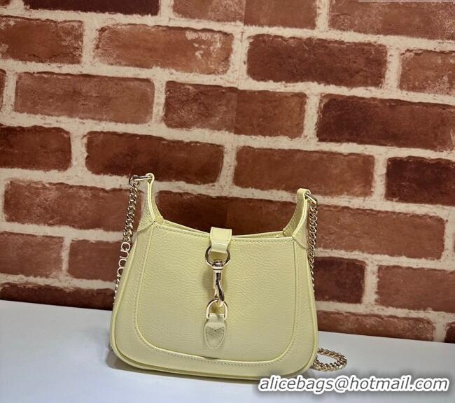 Promotional Gucci Jackie Notte Mini Bag in Crinkled Patent Leather ‎782889 Light Yellow 2024