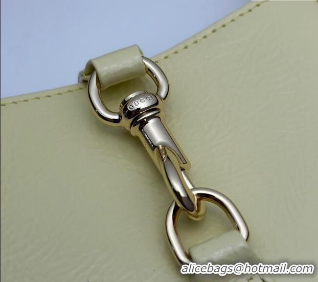 Promotional Gucci Jackie Notte Mini Bag in Crinkled Patent Leather ‎782889 Light Yellow 2024