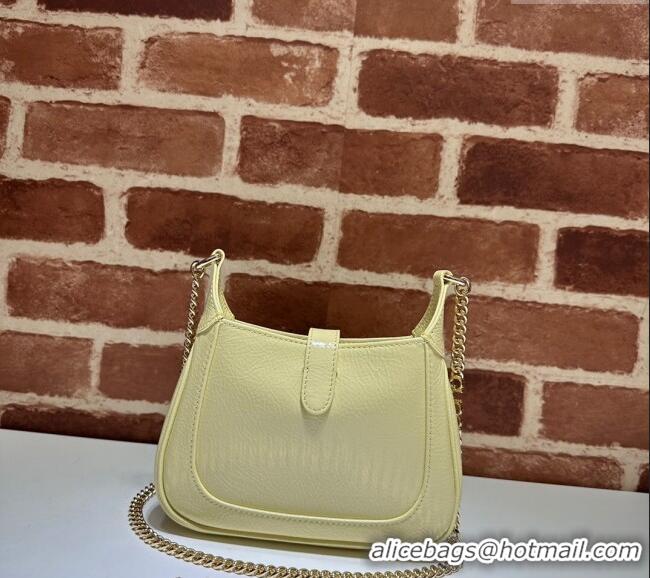Promotional Gucci Jackie Notte Mini Bag in Crinkled Patent Leather ‎782889 Light Yellow 2024