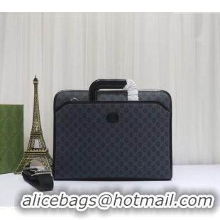 Reasonable Price Gucci Black GG Canvas Briefcase Top handle bag with Interlocking G 700531 2024