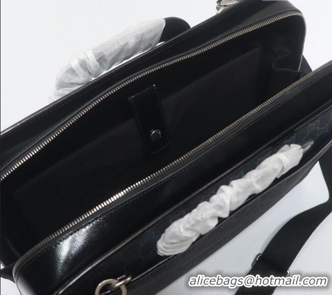 Reasonable Price Gucci Black GG Canvas Briefcase Top handle bag with Interlocking G 700531 2024