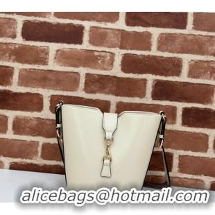 New Fashion Gucci Leather Mini Bucket Shoulder bag 782908 White 2024