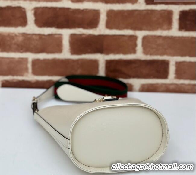 New Fashion Gucci Leather Mini Bucket Shoulder bag 782908 White 2024