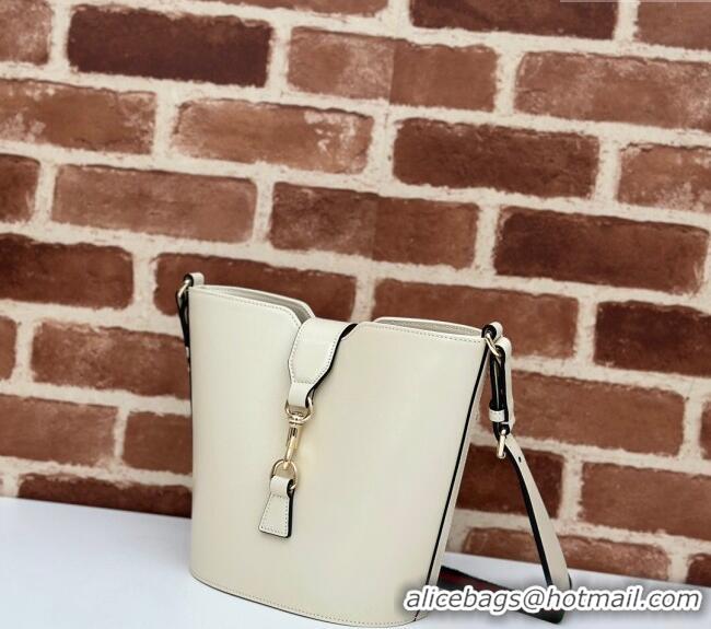 New Fashion Gucci Leather Mini Bucket Shoulder bag 782908 White 2024