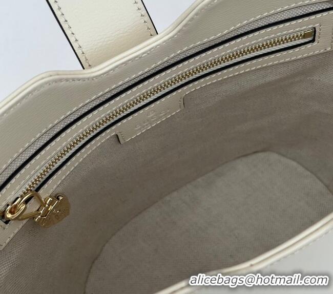New Fashion Gucci Leather Mini Bucket Shoulder bag 782908 White 2024