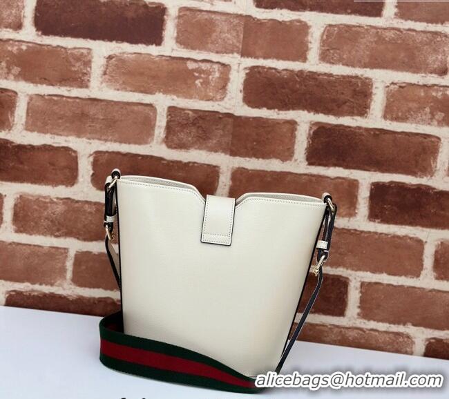 New Fashion Gucci Leather Mini Bucket Shoulder bag 782908 White 2024