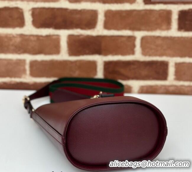 Top Grade Gucci Leather Mini Bucket Shoulder bag 782908 Burgundy 2024