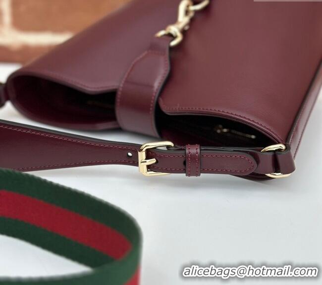 Top Grade Gucci Leather Mini Bucket Shoulder bag 782908 Burgundy 2024