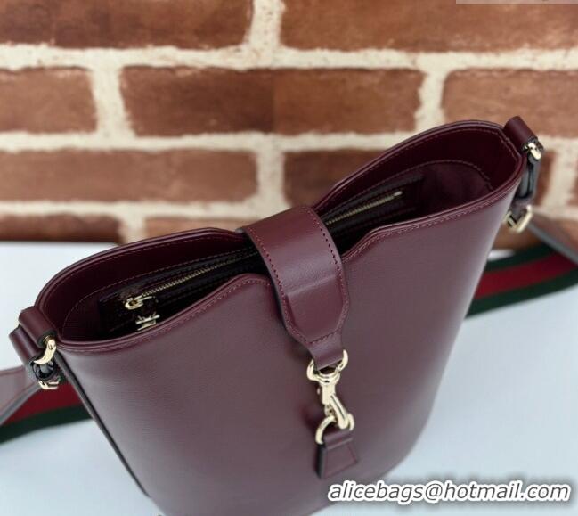 Top Grade Gucci Leather Mini Bucket Shoulder bag 782908 Burgundy 2024