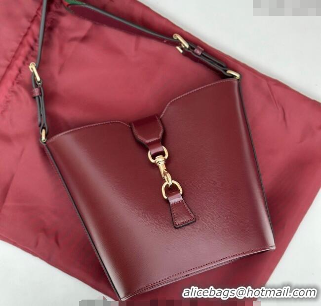Top Grade Gucci Leather Mini Bucket Shoulder bag 782908 Burgundy 2024