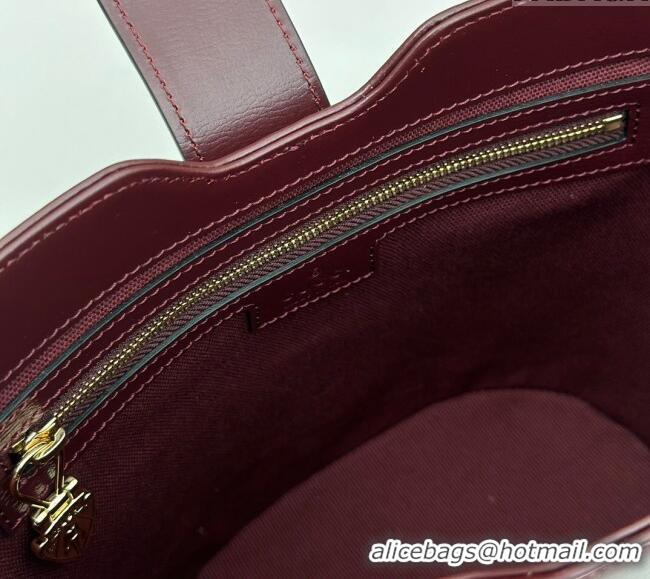 Top Grade Gucci Leather Mini Bucket Shoulder bag 782908 Burgundy 2024