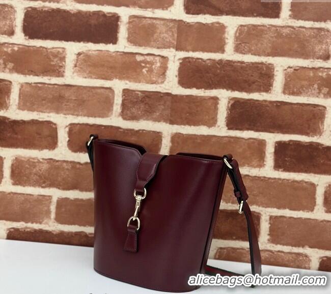 Top Grade Gucci Leather Mini Bucket Shoulder bag 782908 Burgundy 2024