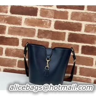 Best Price Gucci Leather Mini Bucket Shoulder bag 782908 Dark Blue 2024