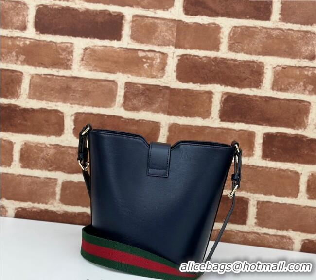 Best Price Gucci Leather Mini Bucket Shoulder bag 782908 Dark Blue 2024